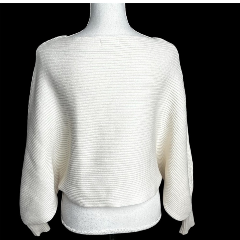 Altar'd State Cream Ribbed Batwing Sweater - Picture 2 of 4